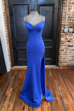 Blue Mermaid Satin Prom Dress Removable Chiffon Cape Formal Dresses FD2953-prom dresses-Viniodress-Viniodress