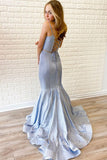 Blue Two Piece Mermaid Prom Dresses Spaghetti Strap Evening Dress FD3063-prom dresses-Viniodress-Viniodress