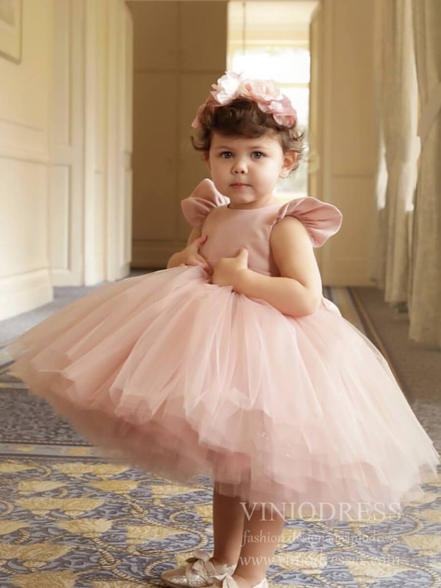 Blush Pink Kids Tutu Dress Flower Girl Dresses GL1059-flower girl dresses-Viniodress-Blush Pink-Custom Size-Viniodress