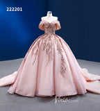 Blush Pink Sweet 16 Dress Off Shoulder Cinderella Ball Gown Wedding Dresses 222201-Quinceanera Dresses-Viniodress-Viniodress