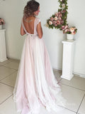 Blush Pink Tulle Wedding Dresses for Photography VW2108-wedding dresses-Viniodress-Viniodress