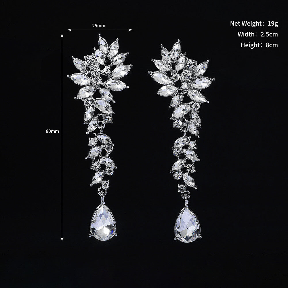 Crystal Drop Earrings AC1246-Bridal Jewelry-Viniodress-#2-Viniodress