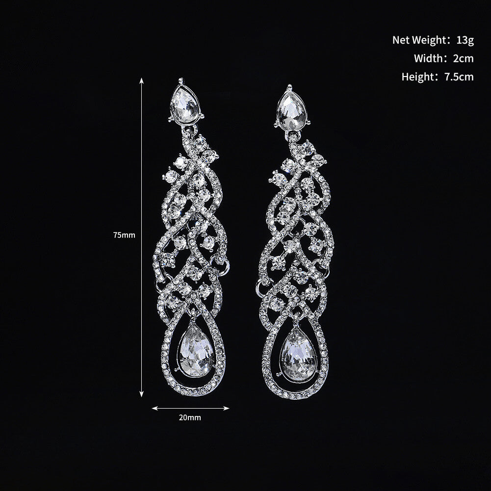 Crystal Drop Earrings AC1246-Bridal Jewelry-Viniodress-Viniodress