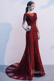 Burgundy Prom Dresses Beaded 20s Formal Dress FD2471-prom dresses-Viniodress-Viniodress