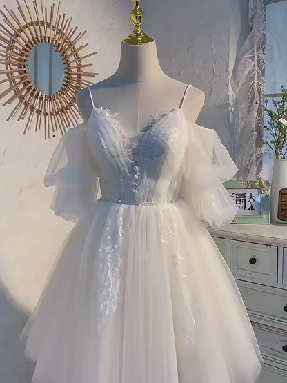 Spaghetti Strap Black Homecoming Dresses with Sleeves SD1410