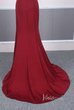 Cap Sleeve Red Sheath Prom Dresses Beaded Evening Dress FD2817-prom dresses-Viniodress-Viniodress