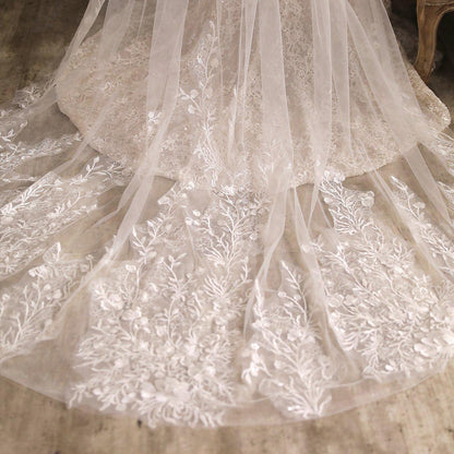 Cathedral Length Bridal Lace Veil VINIODRESS-Accessories 2025 -Viniodress-Ivory-