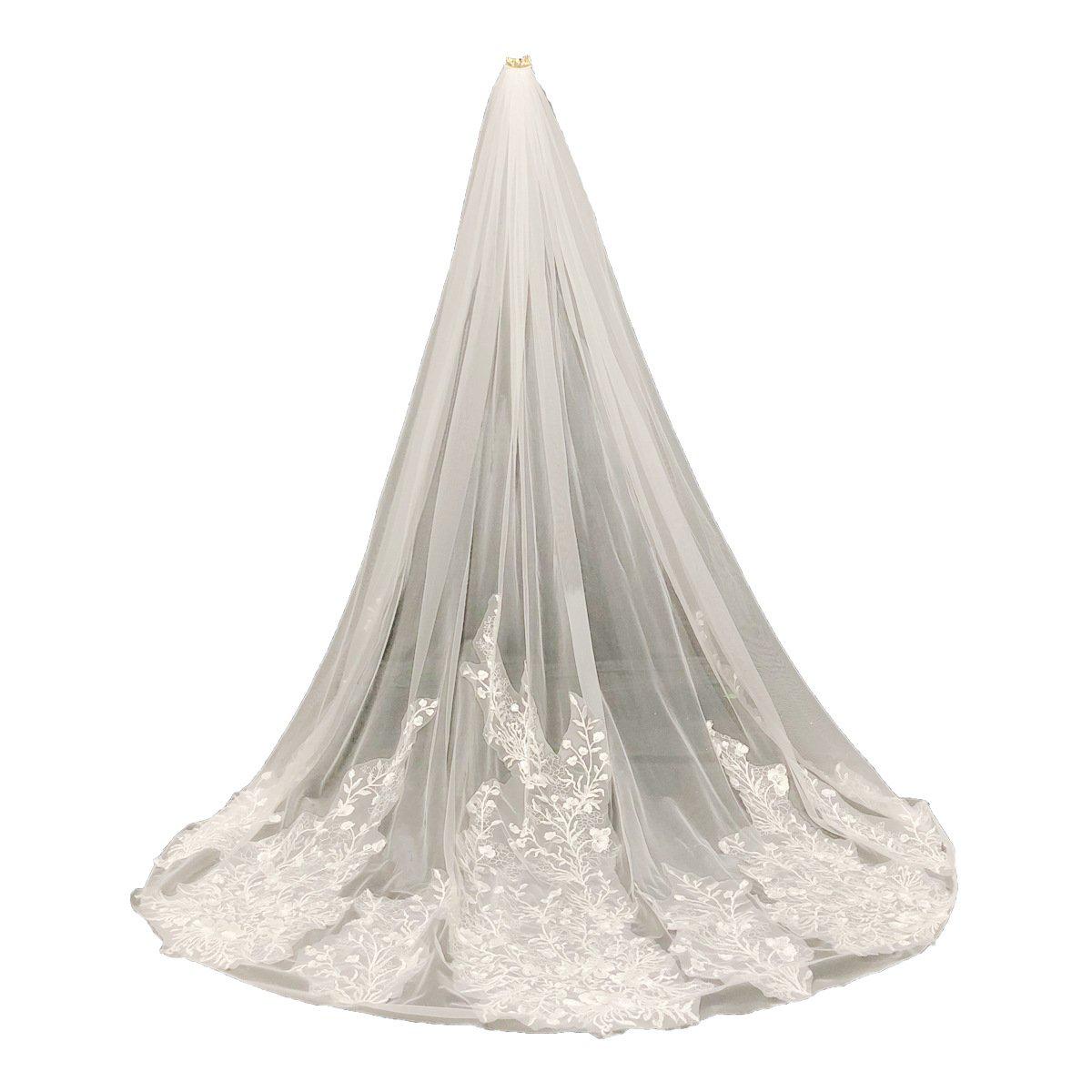 Cathedral Length Bridal Lace Veil VINIODRESS-Accessories-Viniodress-Ivory-Viniodress