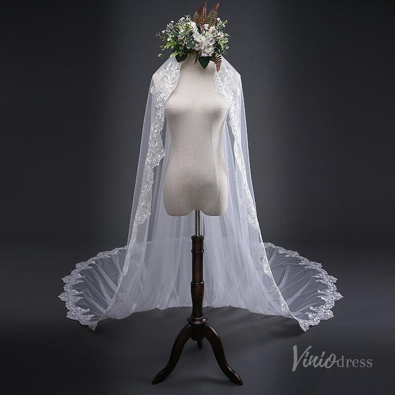 Cathedral Length Mantilla Veil Viniodress TS17136-Bridal Veil 2025 -Viniodress-Ivory-