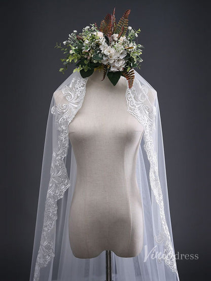 Cathedral Length Mantilla Veil Viniodress TS17136-Bridal Veil 2025 -Viniodress-Ivory-