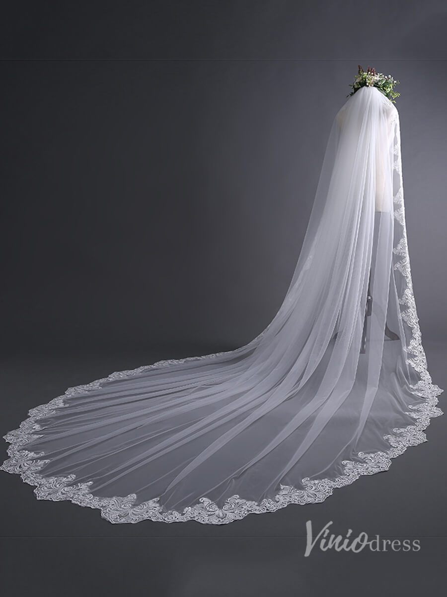 Cathedral Length Mantilla Veil Viniodress TS17136-Bridal Veil 2025 -Viniodress-Ivory-
