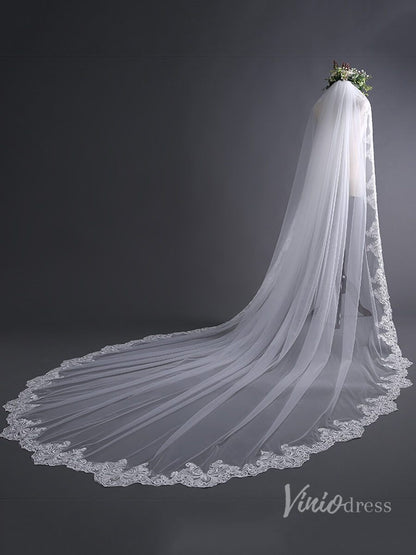 Cathedral Length Mantilla Veil Viniodress TS17136-Bridal Veil 2025 -Viniodress-Ivory-
