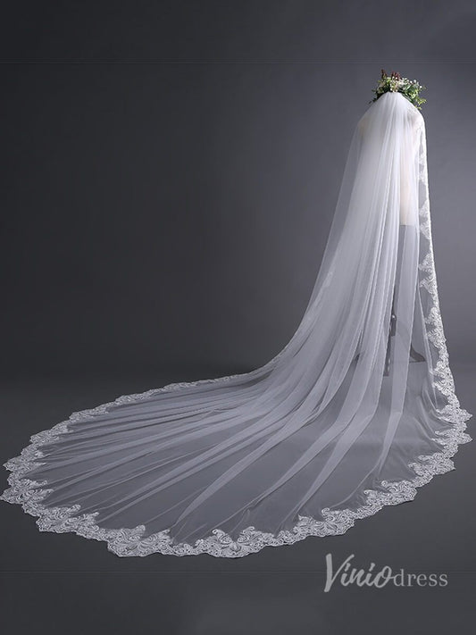 Cathedral Length Mantilla Veil Viniodress TS17136-Bridal Veil 2025 -Viniodress-Ivory-