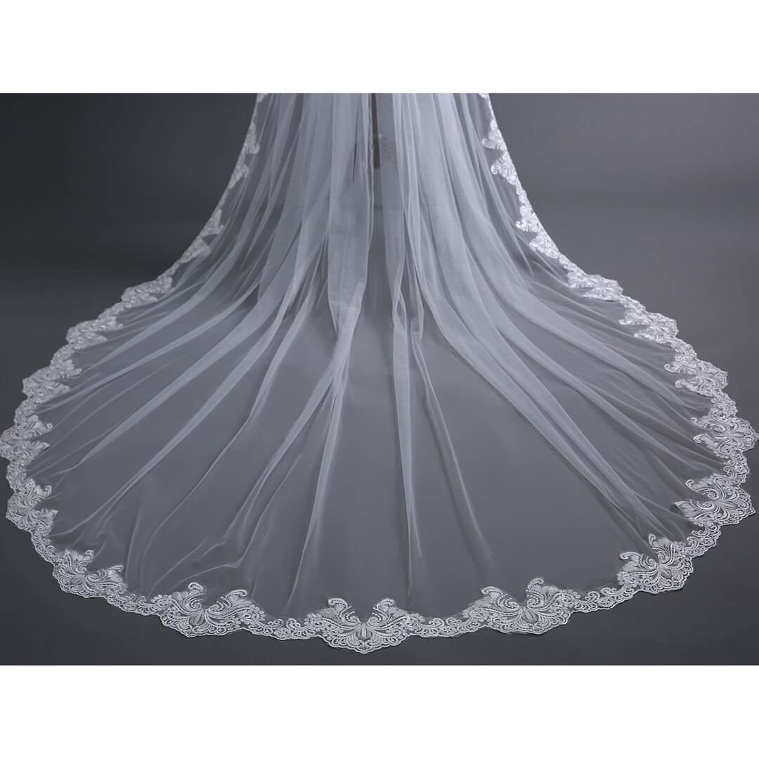 Cathedral Length Mantilla Veil Viniodress TS17136-Veils-Viniodress-Ivory-Viniodress