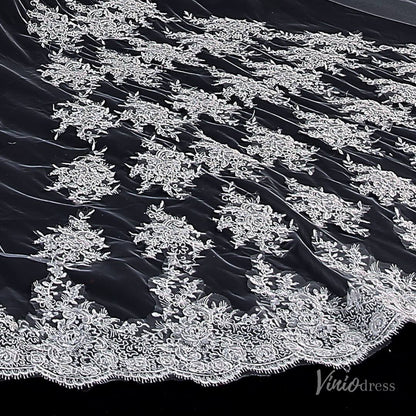 Cathedral Length Mantilla Veil Viniodress TS1908-Bridal Veil 2025 -Viniodress-Ivory-