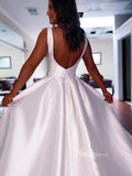 Cathedral Satin Wedding Dresses with Pockets VW2076-wedding dresses-Viniodress-Viniodress