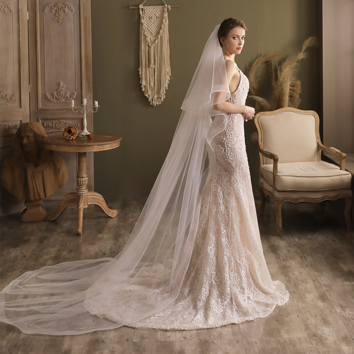 Viniodress Cathedral Veil with Blusher