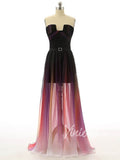 Celebrity Style Ombre Prom Dresses Strapless FD1525