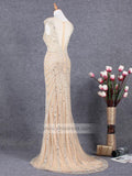 Champagne Beaded Prom Dresses Pageant Gown FD1433-prom dresses-Viniodress-Viniodress