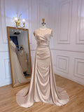 Champagne Sheath Mother of the Bride Dress Overskirt Evening Dresses 20055