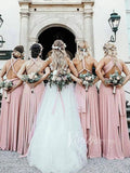 Cheap Long Bridesmaid Dresses Convertible Wrap Dress for Women VB1004