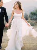 Cheap Simple Beach Wedding Dresses with Spaghetti Straps VW1399-wedding dresses-Viniodress-Viniodress