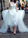 Cheap Tulle Beach Wedding Dresses Butterfly Applique VW1187-wedding dresses-Viniodress-Viniodress