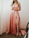 Chic A-line Satin Long Prom Dresses with Pockets FD1822-prom dresses-Viniodress-Blush Pink-Custom Size-Viniodress