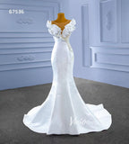 Classic Mermaid Satin Wedding Dresses Corset Back 67536