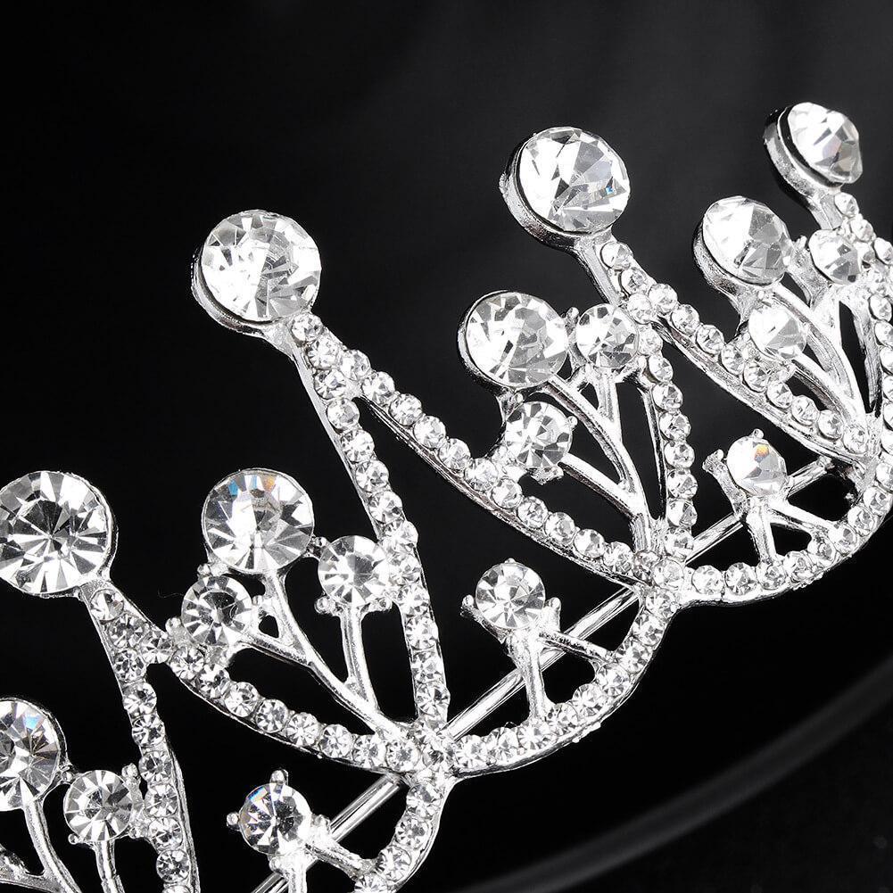Classy Pearl Bridal Tiara with Tiny Crystals AC1039-Headpieces-Viniodress-Viniodress