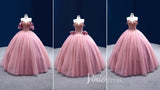 Convertible Pink Sweet 16 Dress Cinderella Ball Gown Debut Dresses 222162-Quinceanera Dresses-Viniodress-Viniodress