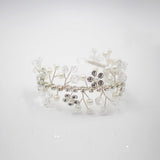 Crystal and Pearl Spray Cuff Bracelet AC1096-Bridal Jewelry-Viniodress-Viniodress