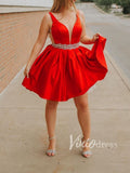 Crystal Beaded Red Homecoming Dresses Open Back SD1126-homecoming dresses-Viniodress-Viniodress