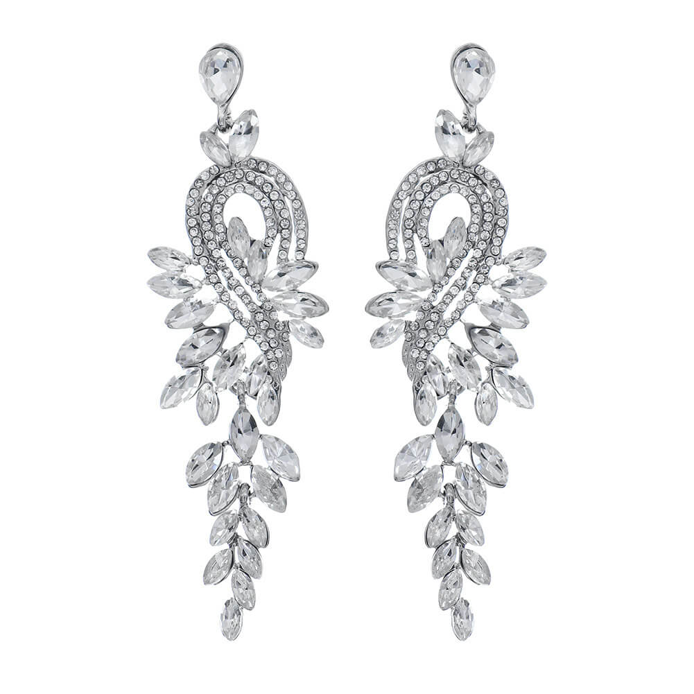 Crystal Drop Earrings AC1246-Bridal Jewelry-Viniodress-Viniodress