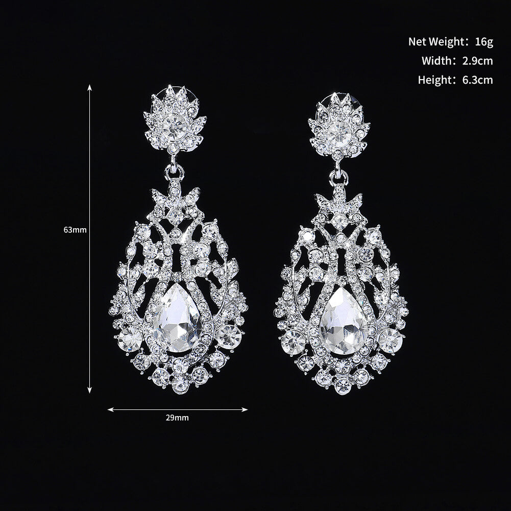 Crystal Drop Earrings AC1246-Bridal Jewelry-Viniodress-Viniodress