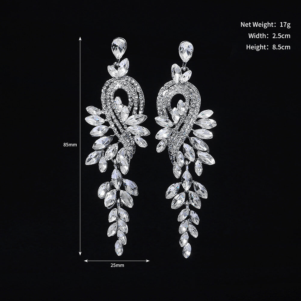 Crystal Drop Earrings AC1246-Bridal Jewelry-Viniodress-#8-Viniodress