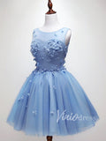 Cute Light Blue Short Homecoming Dresses SD1167B-homecoming dresses-Viniodress-Viniodress