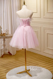 Cute Pink Tulle Hoco Dresses Spaghetti Strap Graduation Dresses SD1534-Dresses-Viniodress-Viniodress