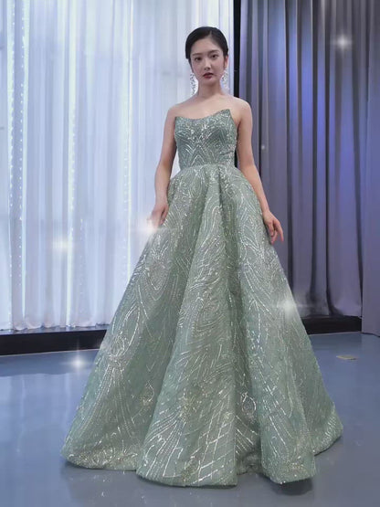 <transcy>Vestido de fiesta azul polvoriento vintage Vestidos de baile Vestido de quinceañera con apliques de encaje dorado FD2180</transcy>