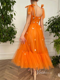 Daisy Prom Dresses Sunset Orange Maxi Dress SD1436-homecoming dresses-Viniodress-Viniodress