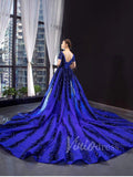 <transcy>Vestido de fiesta de sirena azul real desmontable Vestidos de desfile con cuentas de lujo FD1467</transcy>