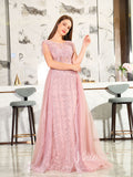 Dusty Rose Pink Prom Dresses Beaded Formal Evening Dress FD1434B-prom dresses-Viniodress-Viniodress