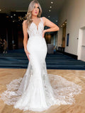 Elegant Lace Modern Mermaid Wedding Dresses Open Back VW2133-wedding dresses-Viniodress-Viniodress