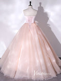 Elegant Pink Strapless Prom Dresses with Feathers FD3524-prom dresses-Viniodress-Viniodress