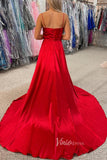 Elegant Red Mermaid Prom Dress with Spaghetti Strap and Slit FD3480-prom dresses-Viniodress-Viniodress