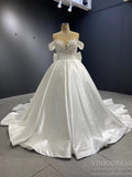 Elegant Satin Wedding Gown with Bow on Back 67412