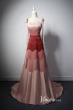 Elegant Splice Gradient Satin Prom Dress with Spaghetti Strap FD3537