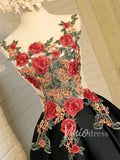 Embroidery Floral High Low Short Prom Dresses SD1165A-prom dresses-Viniodress-Viniodress