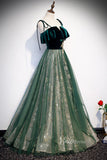 Emerald Green Long Prom Dresses Shiny Lace Formal Dress FD2626-prom dresses-Viniodress-Viniodress