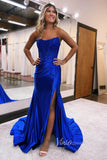 Exquisite Off-Shoulder Mermaid Prom Dress with Beaded Bodice, Satin Bottom and Slit FD3466-prom dresses-Viniodress-Viniodress